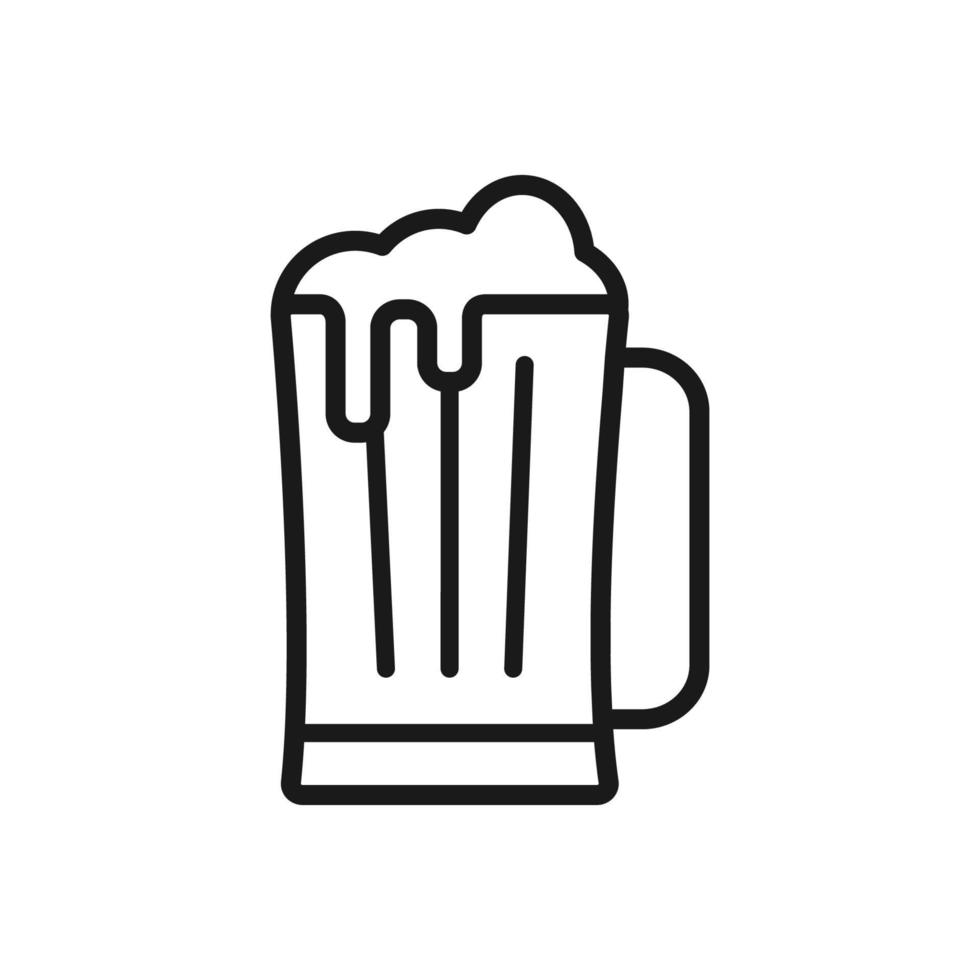 un bicchiere di birra illustrazione in un design alla moda ffflat vettore