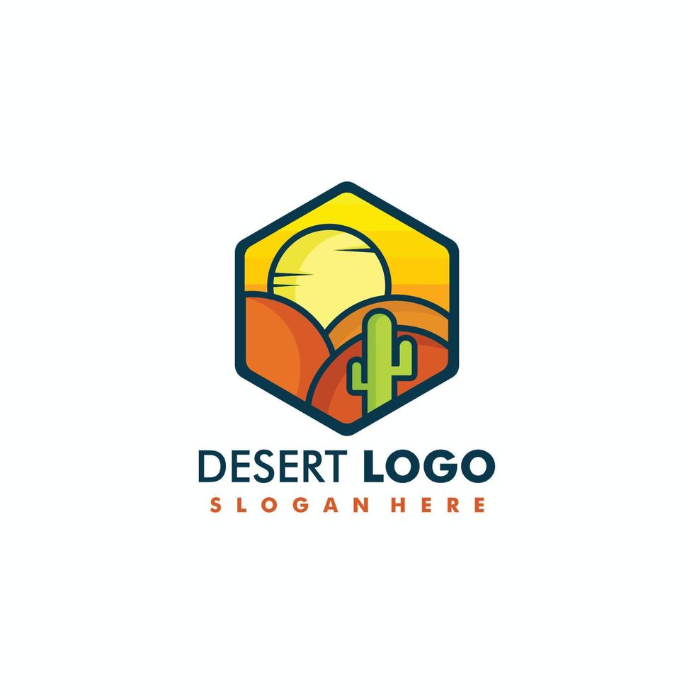 illustrazione vettoriale del logo del deserto, simbolo iconico del deserto