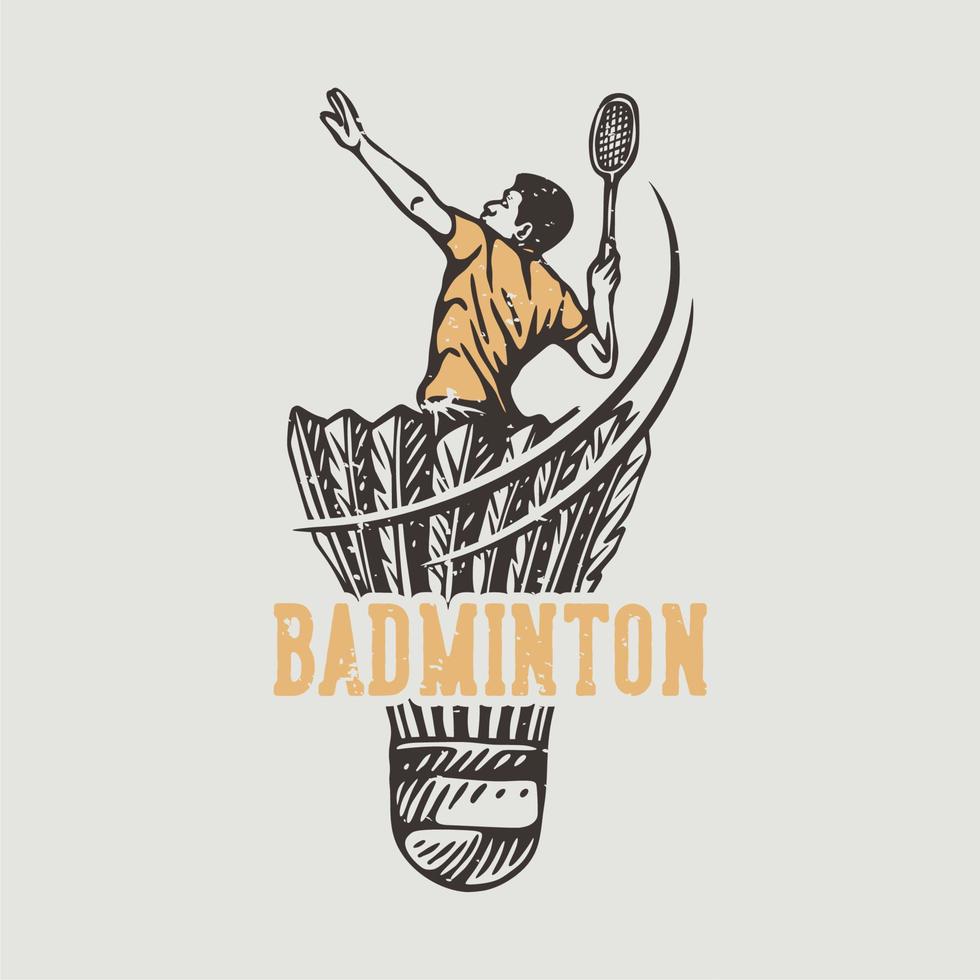 badminton tipografia slogan vintage per t-shirt design vettore