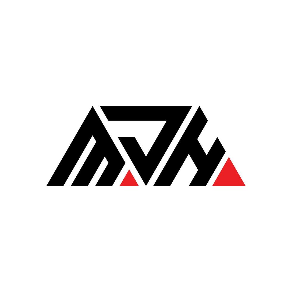 design del logo della lettera del triangolo mjh con forma triangolare. monogramma di design del logo del triangolo mjh. modello di logo vettoriale triangolo mjh con colore rosso. logo triangolare mjh logo semplice, elegante e lussuoso. mjh