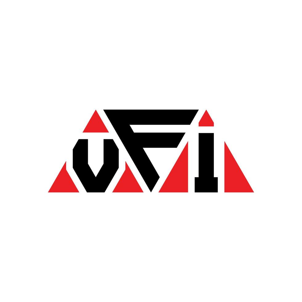 design del logo della lettera del triangolo vfi con forma triangolare. monogramma di design del logo del triangolo vfi. modello di logo vettoriale triangolo vfi con colore rosso. logo triangolare vfi logo semplice, elegante e lussuoso. vfi