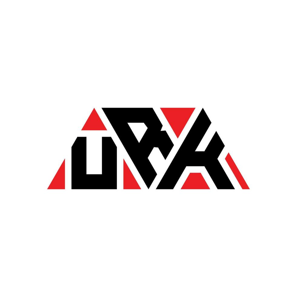 design del logo della lettera del triangolo urk con forma triangolare. monogramma di design del logo del triangolo urk. modello di logo vettoriale triangolo urk con colore rosso. logo triangolare urk logo semplice, elegante e lussuoso. urk