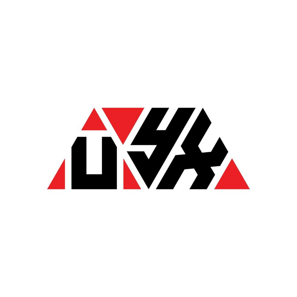 design del logo della lettera del triangolo uyx con forma triangolare. uyx triangolo logo design monogramma. modello di logo vettoriale triangolo uyx con colore rosso. logo triangolare uyx logo semplice, elegante e lussuoso. uyx