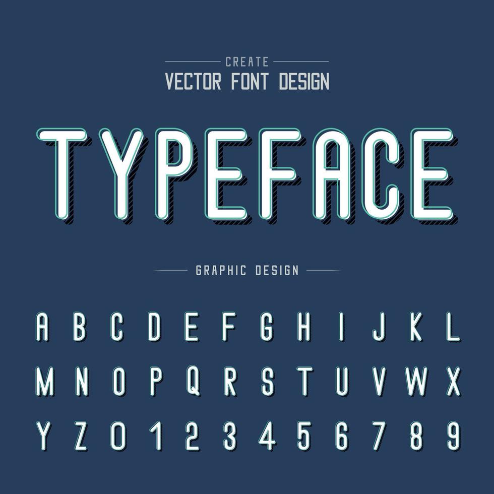 vettore di carattere e alfabeto, carattere tipografico in stile lettera e design numerico, testo grafico su sfondo