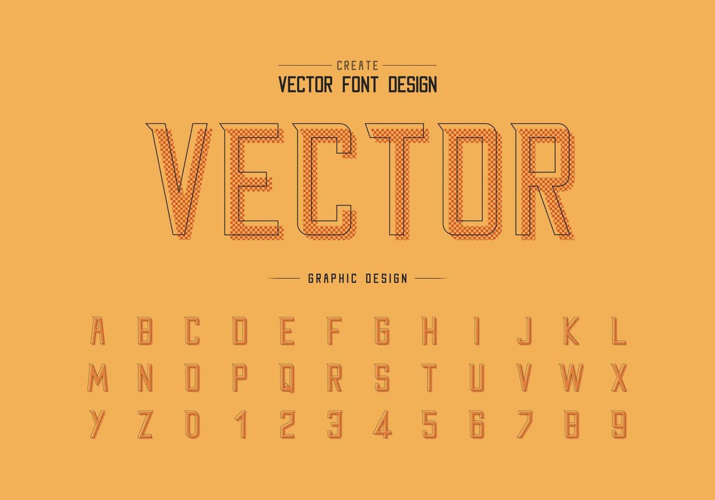 font pixel e vettore alfabeto, design moderno di caratteri e numeri di lettere, testo grafico su sfondo