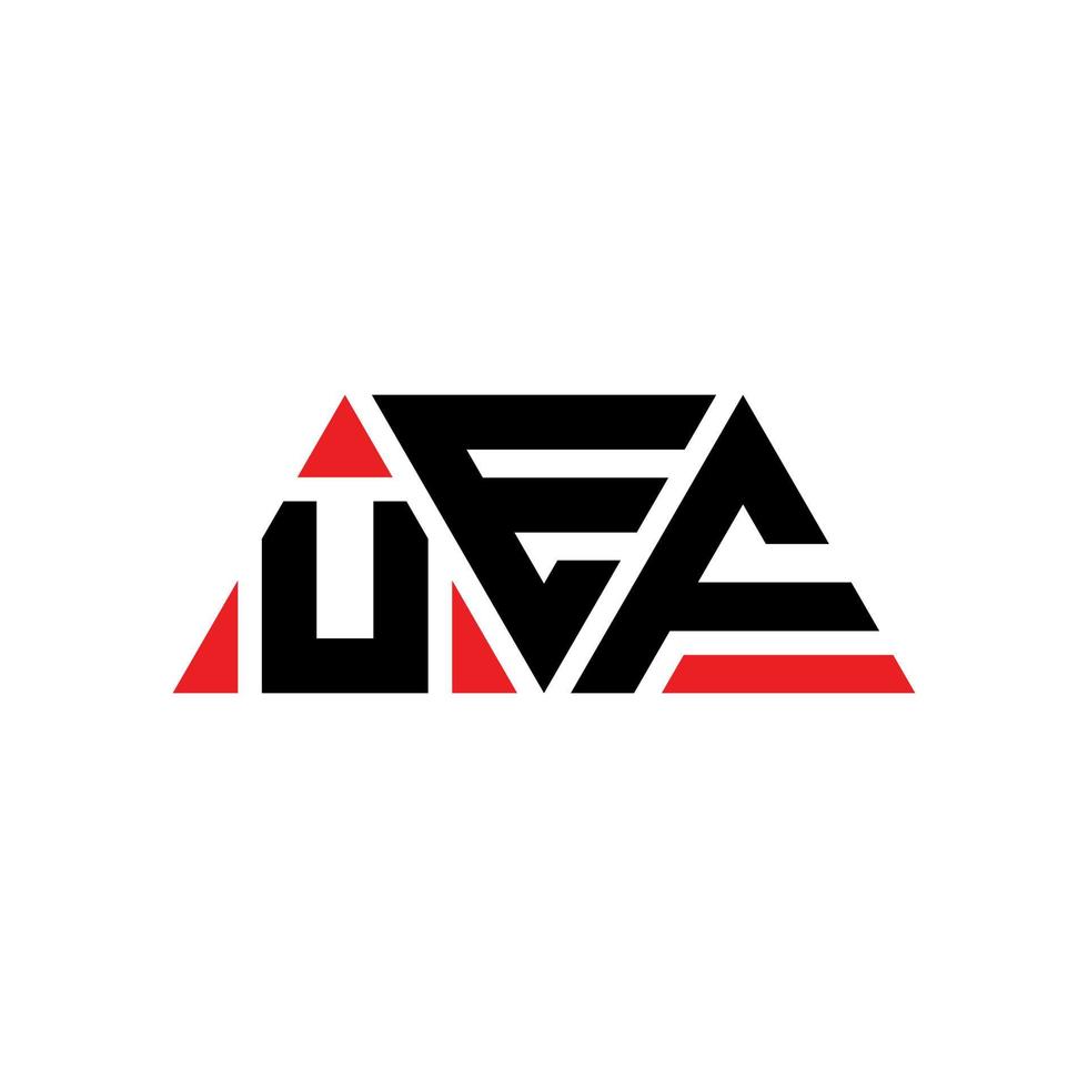 design del logo della lettera del triangolo uef con forma triangolare. uef triangolo logo design monogramma. modello di logo vettoriale triangolo uef con colore rosso. logo triangolare uef logo semplice, elegante e lussuoso. uef