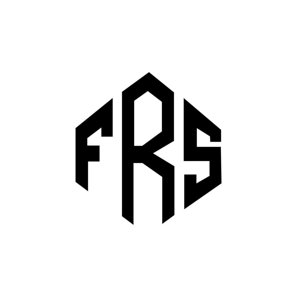 frs lettera logo design con forma poligonale. frs poligono e design del logo a forma di cubo. frs esagono logo vettoriale modello colori bianco e nero. frs monogramma, logo aziendale e immobiliare.