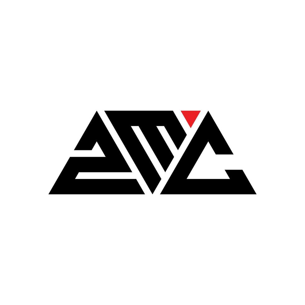 zmc triangolo lettera logo design con forma triangolare. zmc triangolo logo design monogramma. modello di logo vettoriale triangolo zmc con colore rosso. logo triangolare zmc logo semplice, elegante e lussuoso. zmc