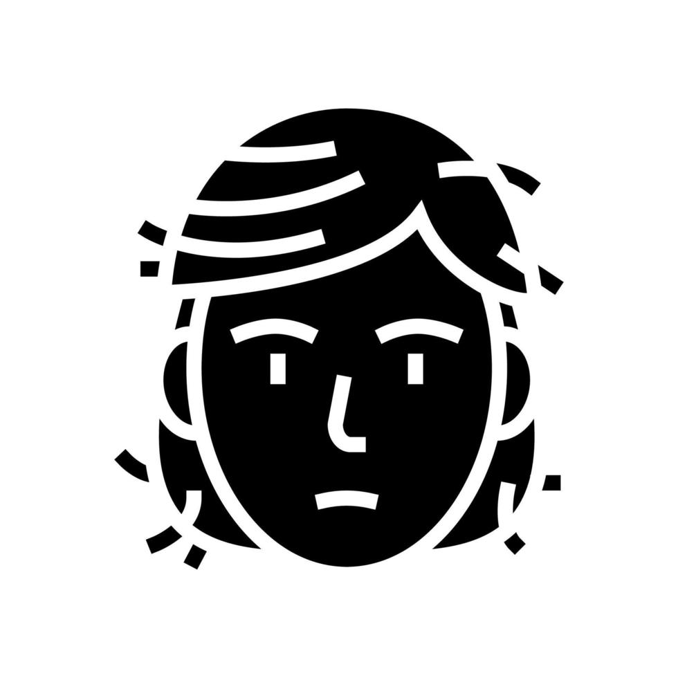 illustrazione vettoriale dell'icona della linea della malattia del danno dei capelli