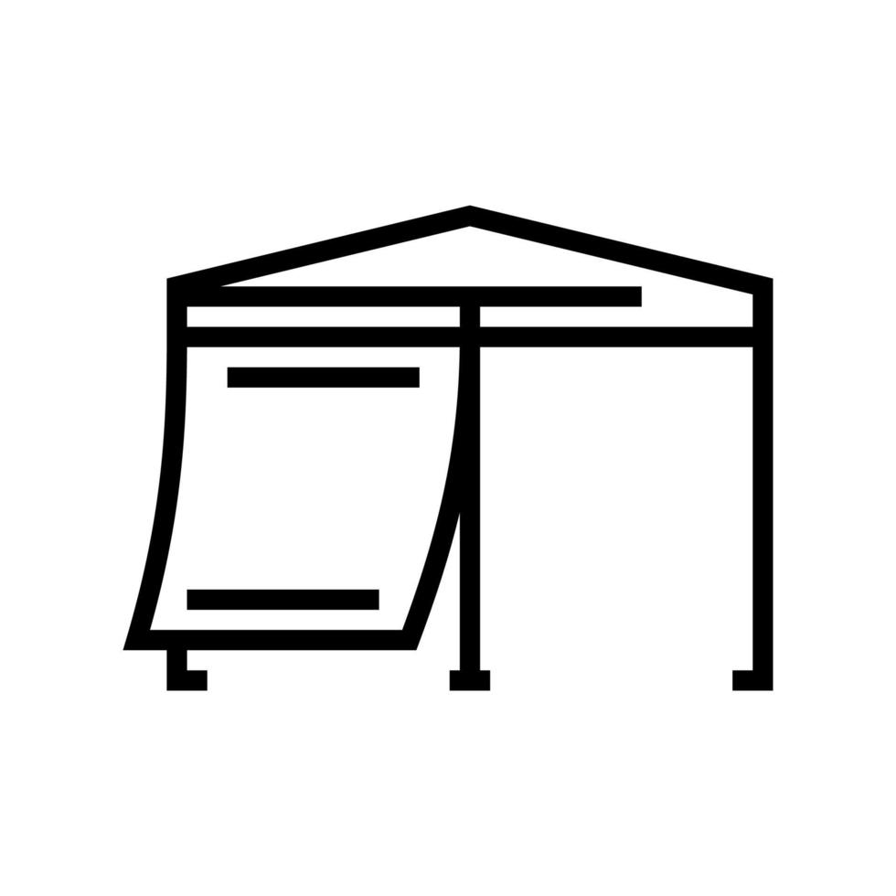 illustrazione vettoriale dell'icona della linea di costruzione del baldacchino