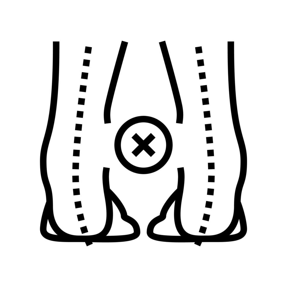 curvatura verso l'esterno dell'icona della linea delle gambe illustrazione vettoriale