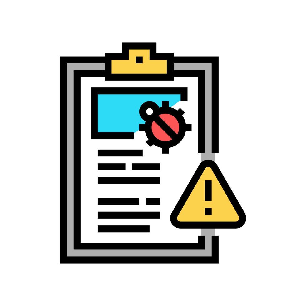 illustrazione vettoriale dell'icona del colore della segnalazione di bug