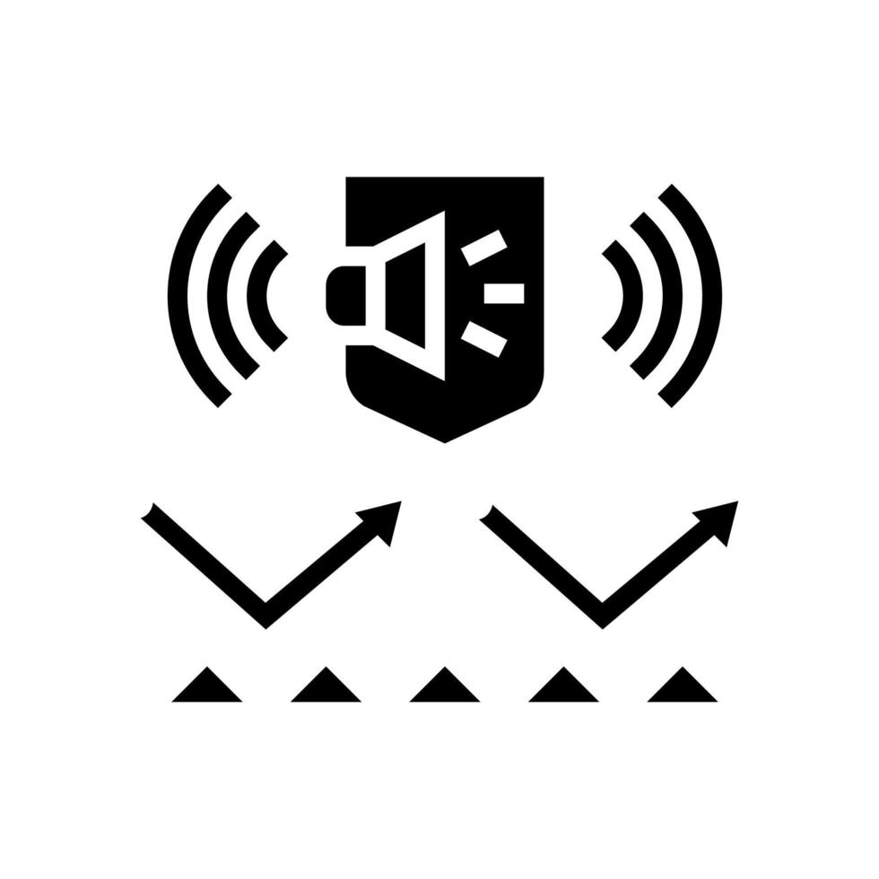 illustrazione vettoriale dell'icona del glifo del livello di protezione dal rumore