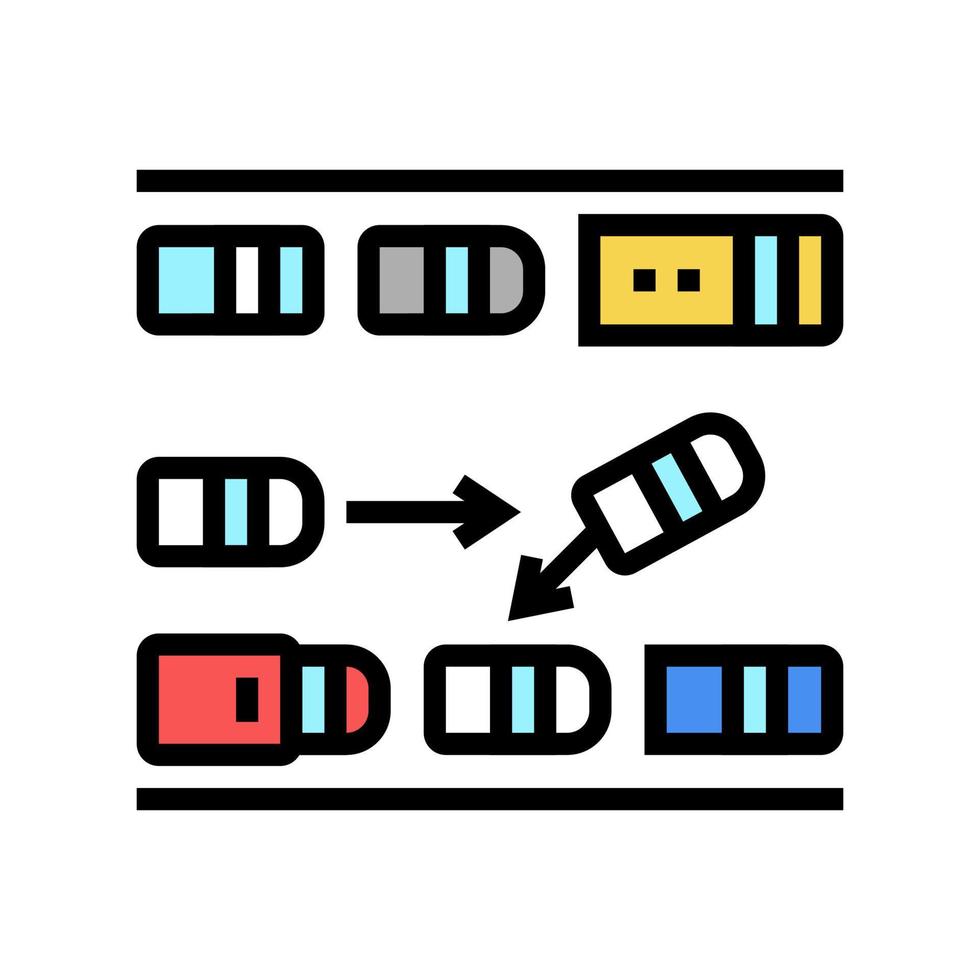 illustrazione vettoriale dell'icona del colore del parcheggio parallelo