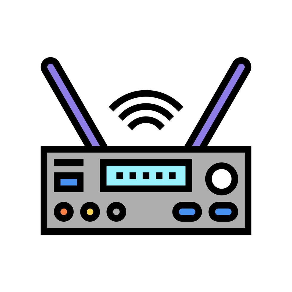 illustrazione vettoriale dell'icona del colore della tecnologia elettronica del ricevitore