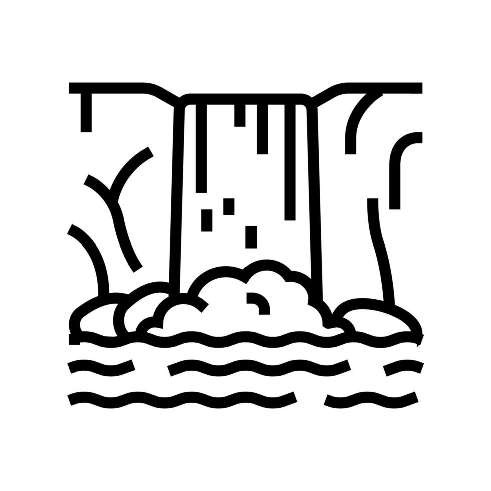 illustrazione vettoriale dell'icona della linea dell'acqua della cascata