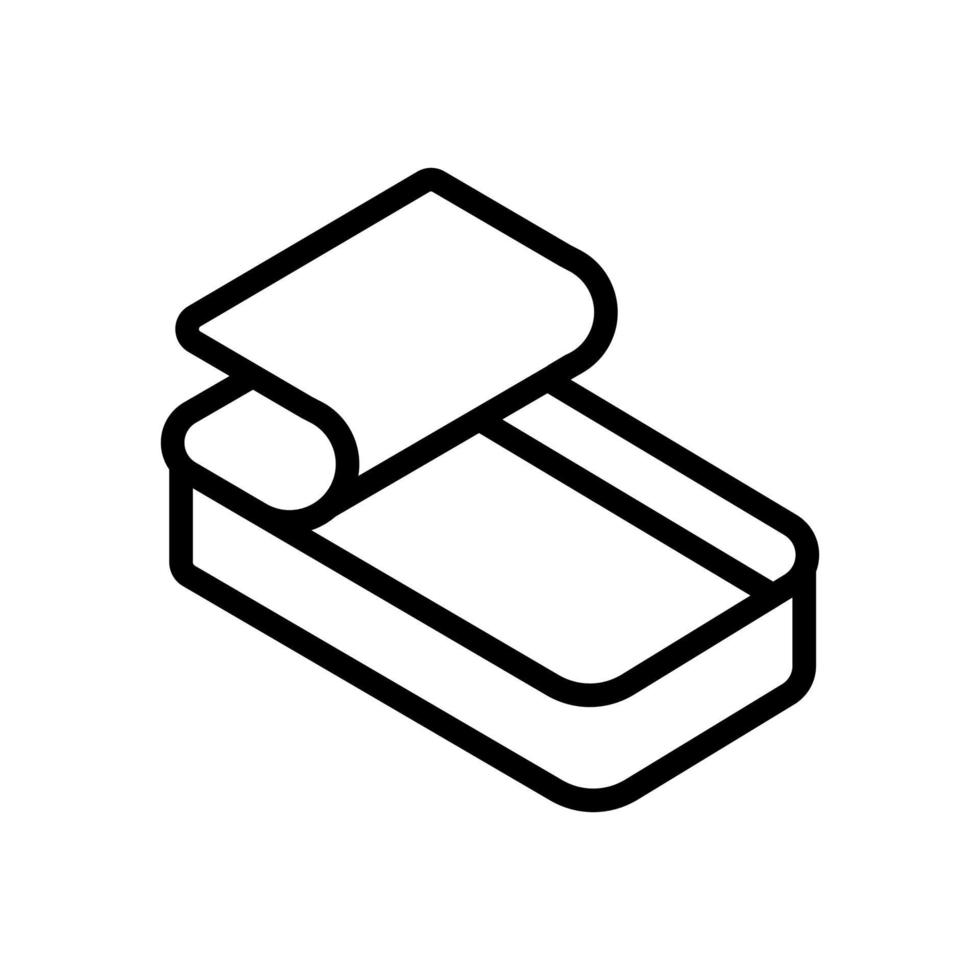 illustrazione del contorno vettoriale dell'icona quadrata del barattolo di latta aperta