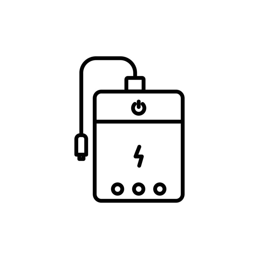 icona della banca di potere, batteria. icona relativa all'elettronica, alla tecnologia. stile icona linea. design semplice modificabile vettore