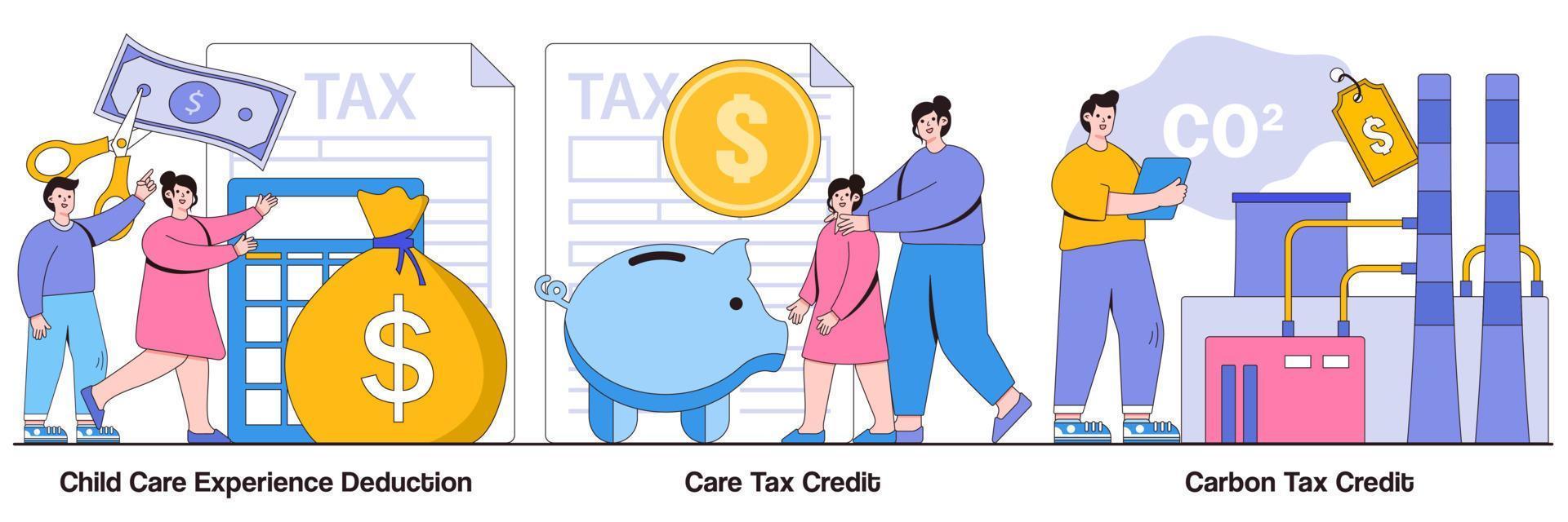 Pacchetto illustrato detrazione esperienza di assistenza all'infanzia e credito d'imposta sul carbonio vettore