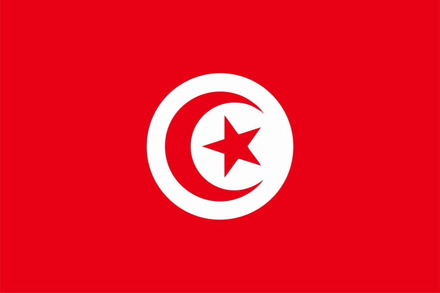 bandiera della tunisia, illustrazione vettoriale della bandiera della tunisia