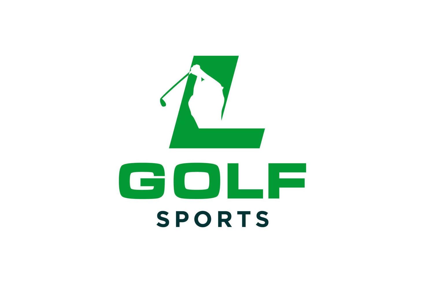 alfabeto lettera icona logo l per golf logo design modello vettoriale, etichetta vettoriale del golf, logo del campionato di golf, illustrazione, icona creativa, concetto di design