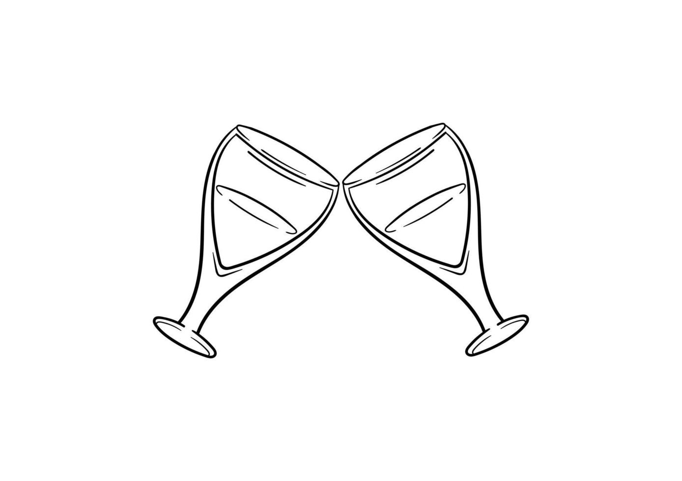 illustrazione disegnata a mano di un bicchiere vettore