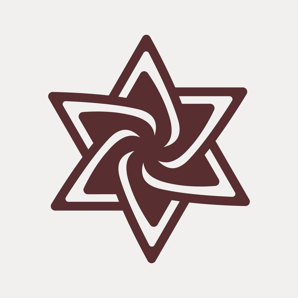 logo stella di david. segno religioso del giudaismo. simbolo della cultura ebraica. esagramma dell'emblema di Israele. illustrazione vettoriale