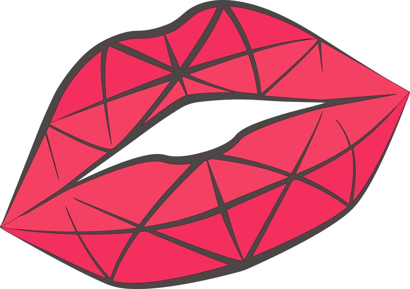labbra rosse sexy si stagliano su uno sfondo trasparente. bacio d'aria, belle labbra, bellezza, rossetto rosso, cosmetici. illustrazione vettoriale. vettore