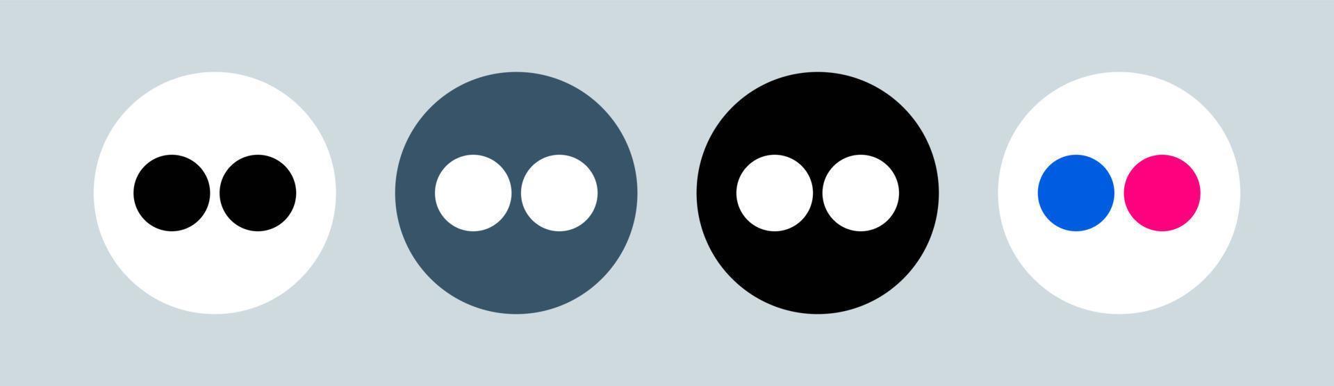 logo flickr in cerchio. illustrazione vettoriale del logotipo della rete sociale popolare.
