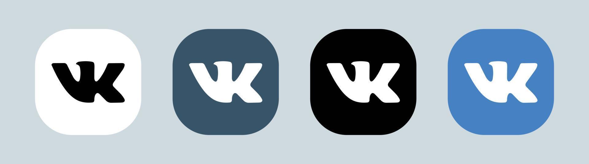 v logo kontakte in quadrato. illustrazione vettoriale del logotipo della rete sociale popolare.