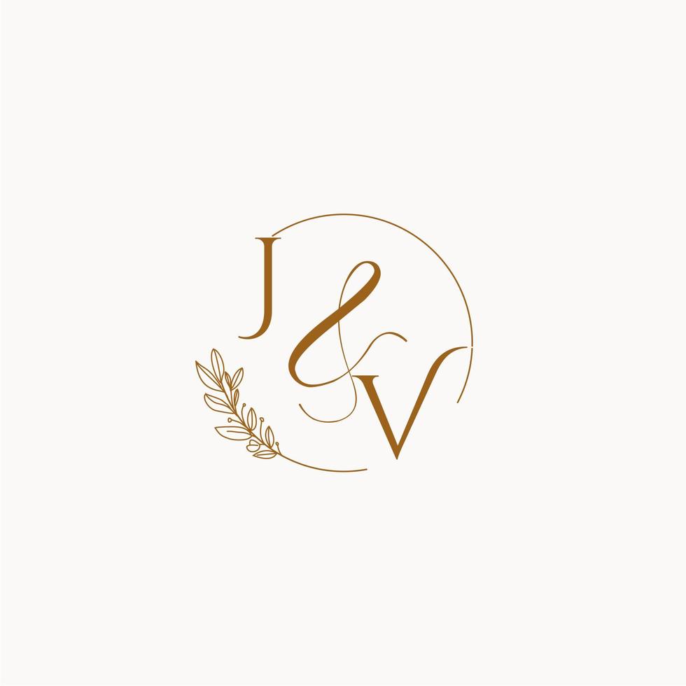 logo del monogramma del matrimonio iniziale jv vettore