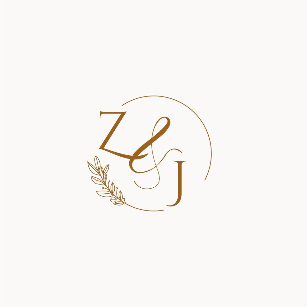 logo del monogramma del matrimonio iniziale zj vettore