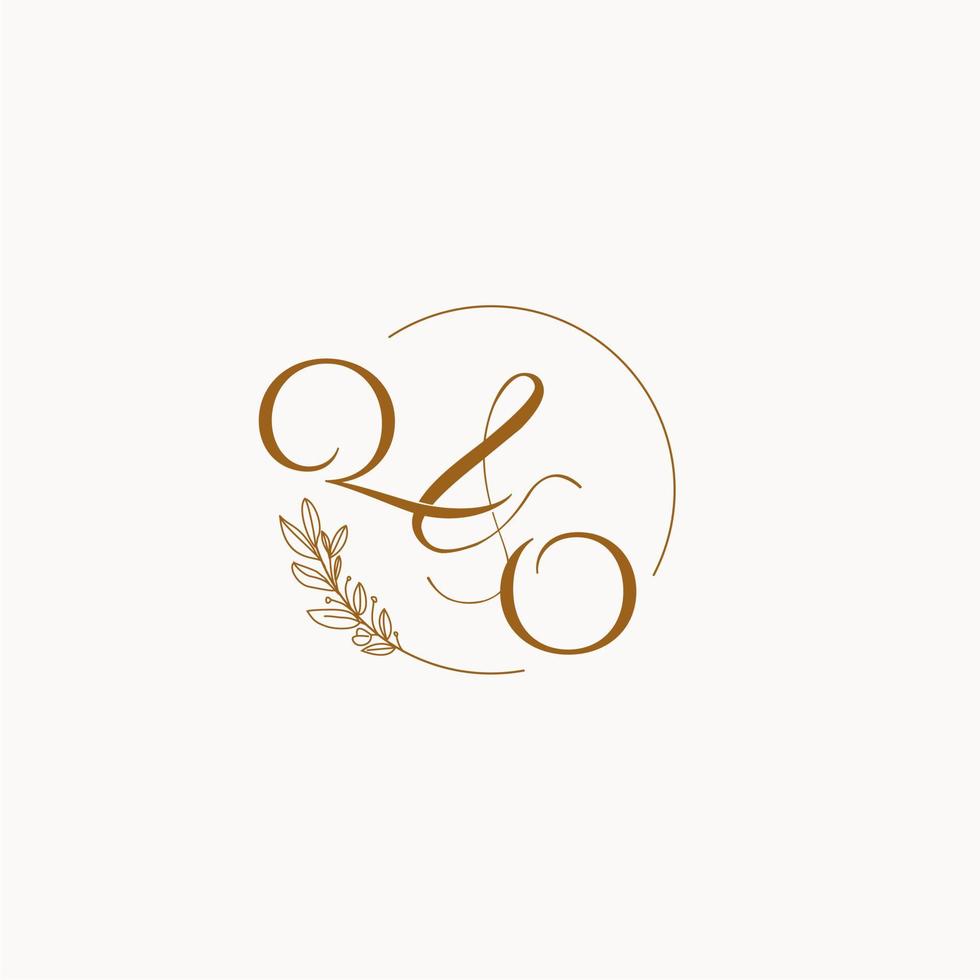logo del monogramma iniziale del matrimonio qo vettore