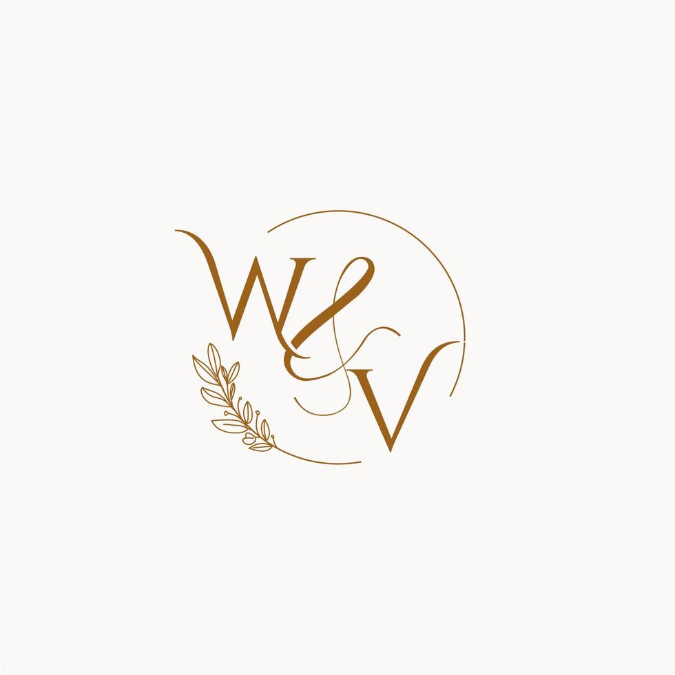 logo del monogramma del matrimonio iniziale wv vettore