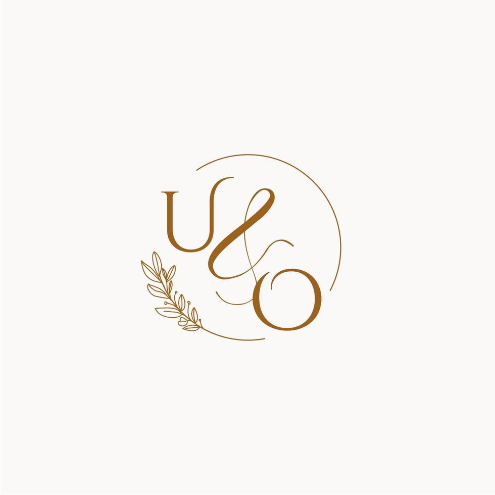 uo logo iniziale del monogramma del matrimonio vettore