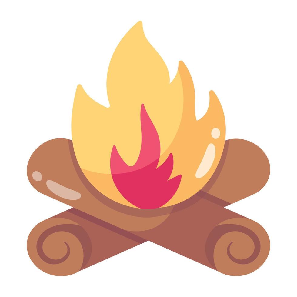 icona piatta moderna che indica il fuoco vettore