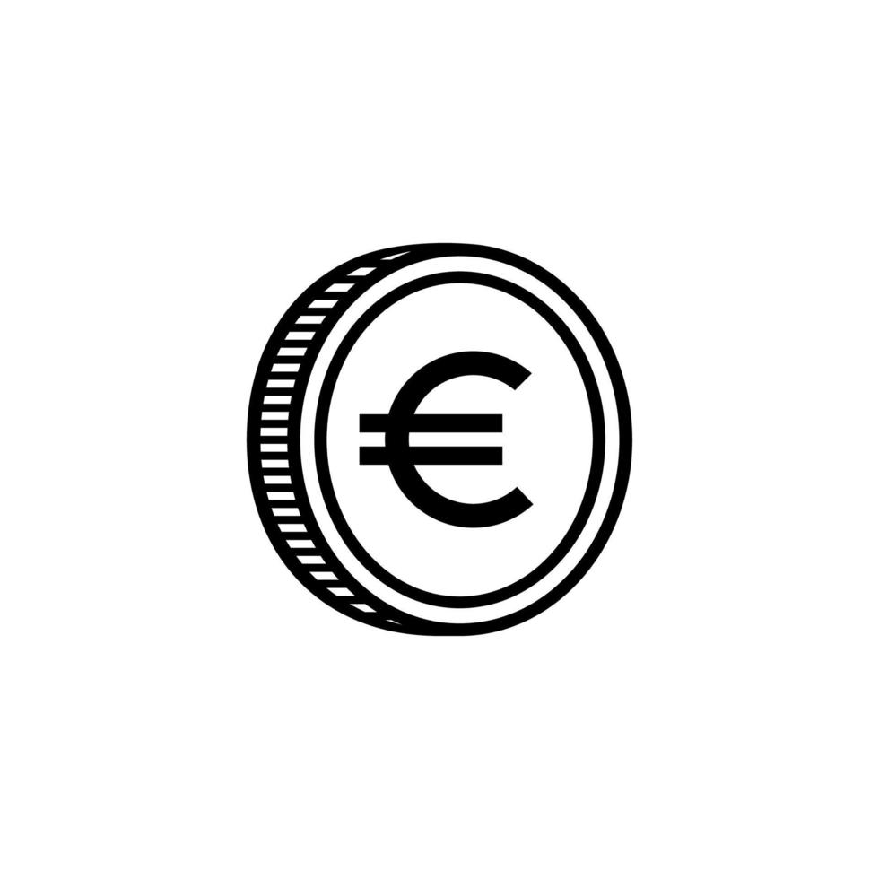 simbolo dell'icona dell'euro per pittogramma o elemento di design grafico. illustrazione vettoriale