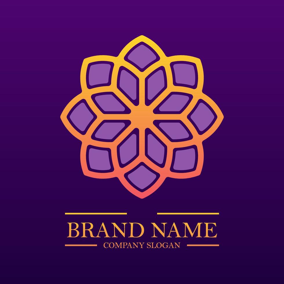 illustrazione vettoriale del logo di colore viola e arancione sfumato semplice