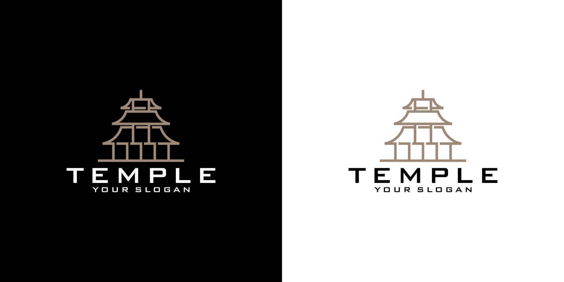 modello di progettazione dell'illustrazione dell'icona del logo del tempio vettore