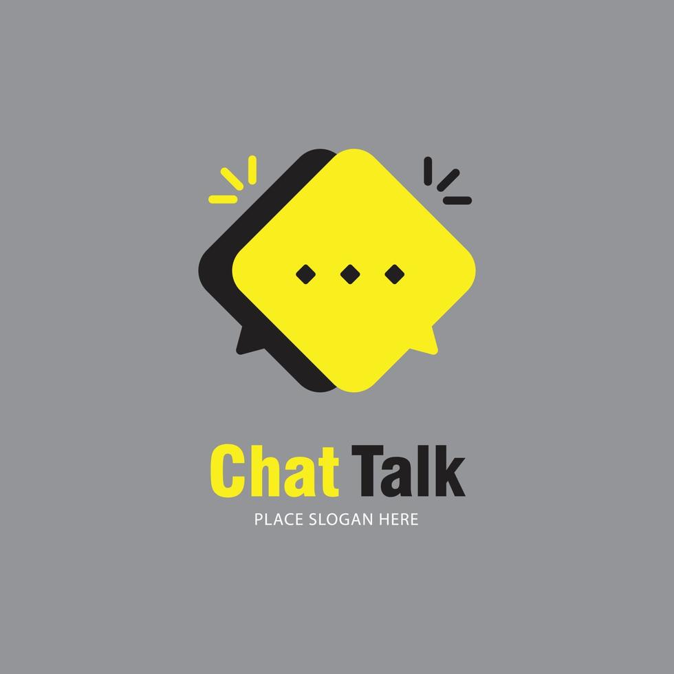 giallo e nero app chat talk bolla logo icona modello vettoriale