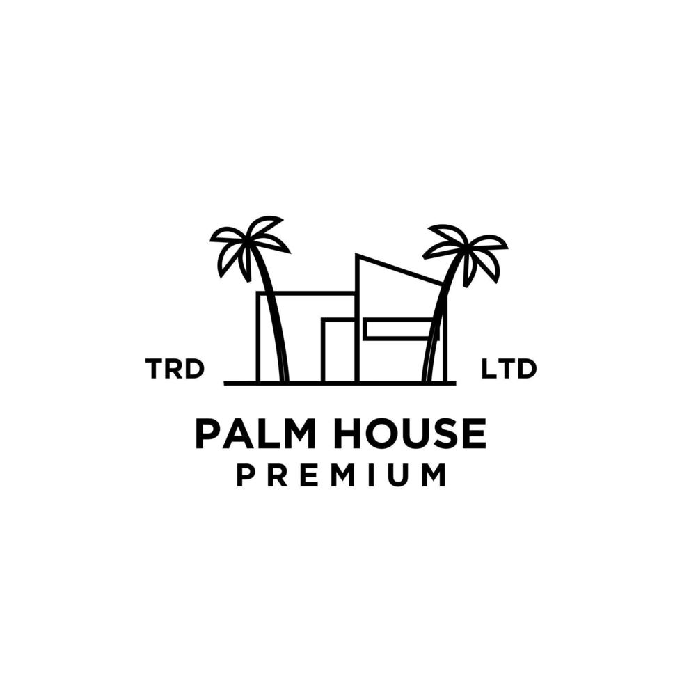 disegno di marchio di vettore della casa delle palme