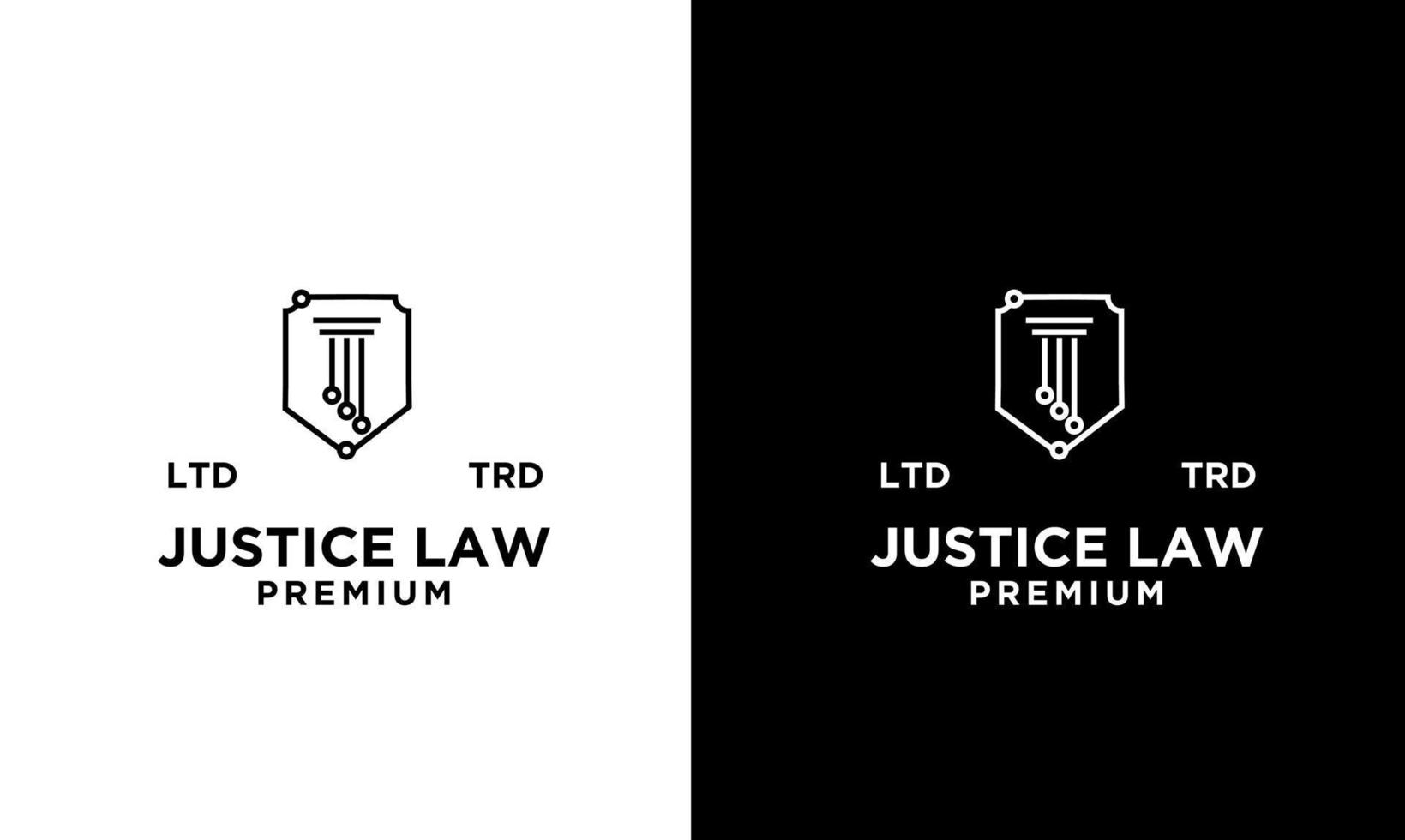 design dell'icona del logo dello studio legale della giustizia informatica vettore