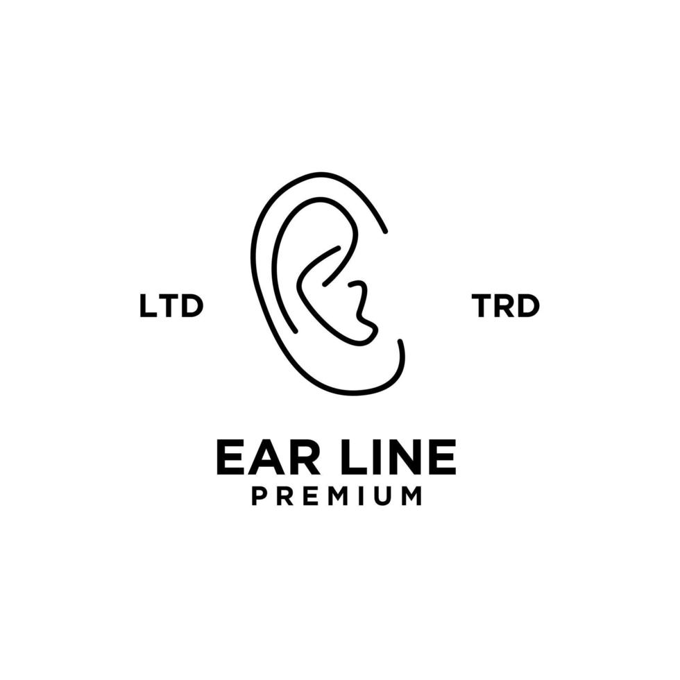 icona di vettore del modello di logo dell'udito dell'orecchio
