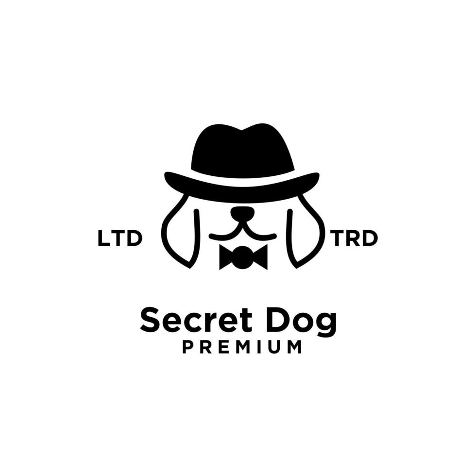 design del logo del cane segreto vettore