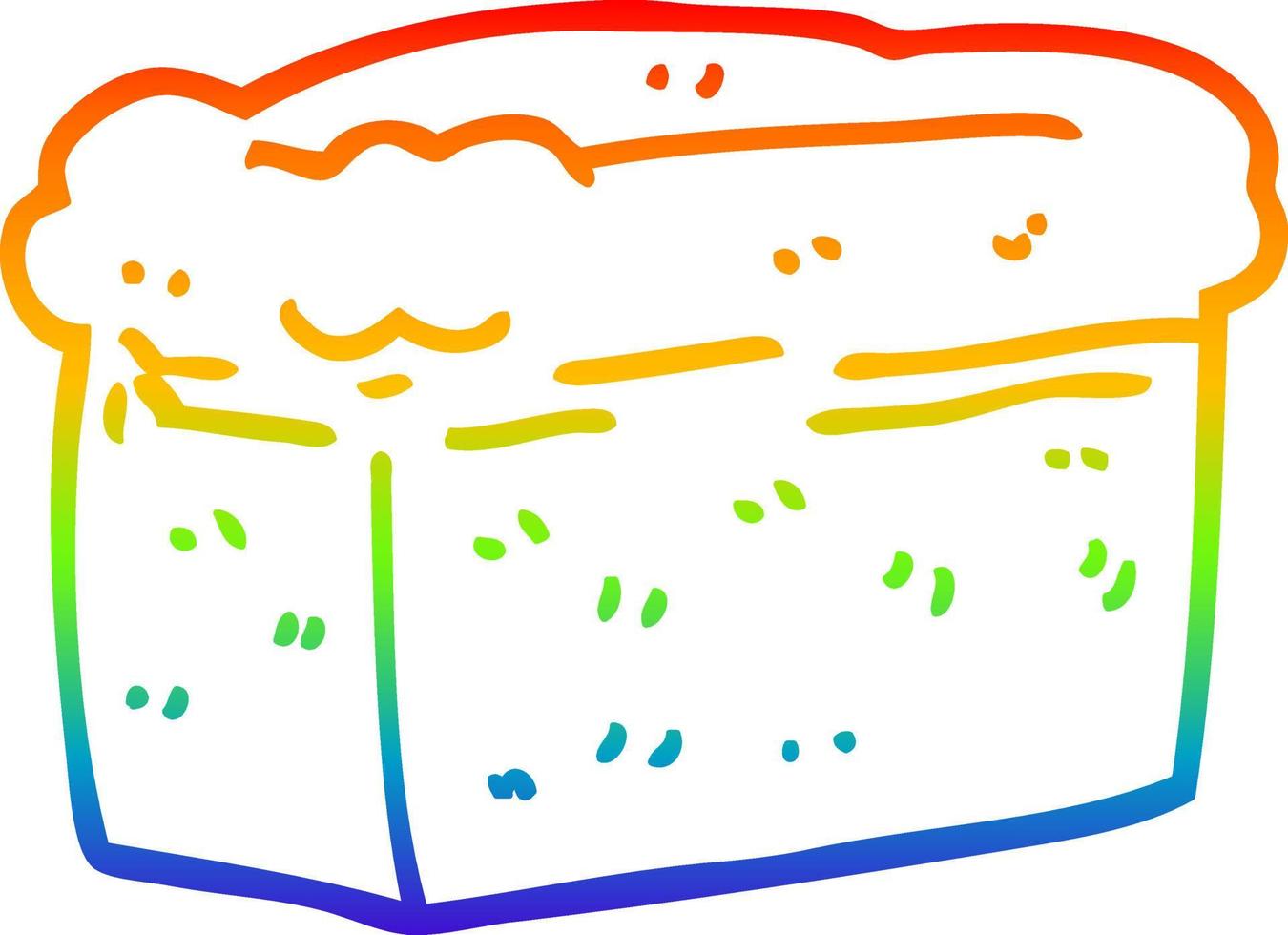 arcobaleno gradiente linea disegno cartone animato pagnotta di pane vettore