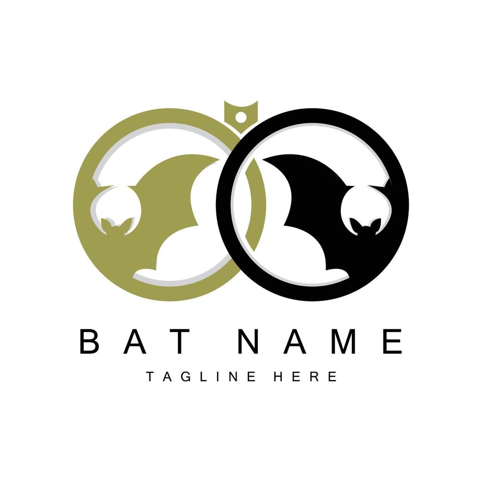 simbolo di vettore del logo del pipistrello di halloween dell'animale notturno