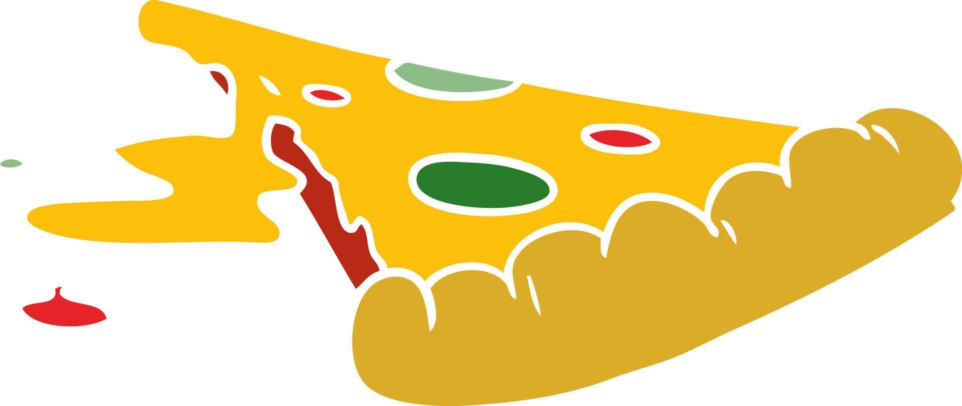 scarabocchio del fumetto di una fetta di pizza vettore