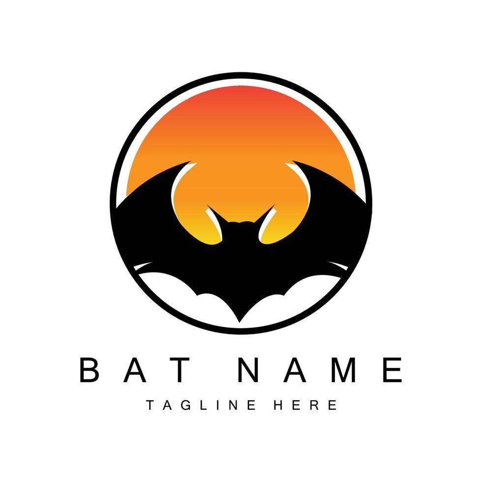 simbolo di vettore del logo del pipistrello di halloween dell'animale notturno