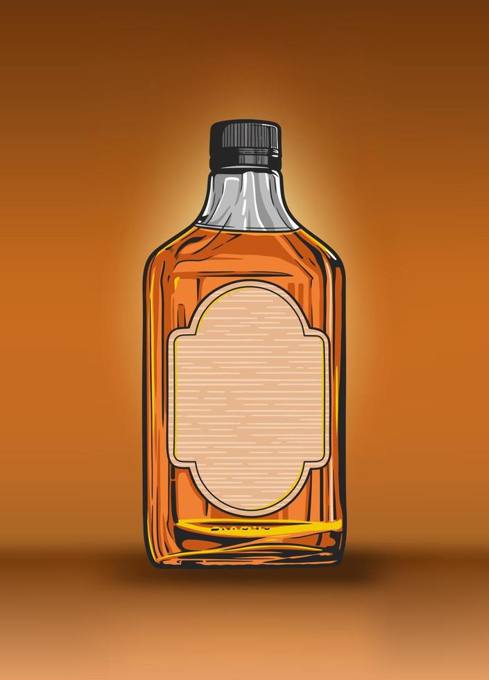 concetto di bottiglia di whisky. illustrazione vettoriale realistica