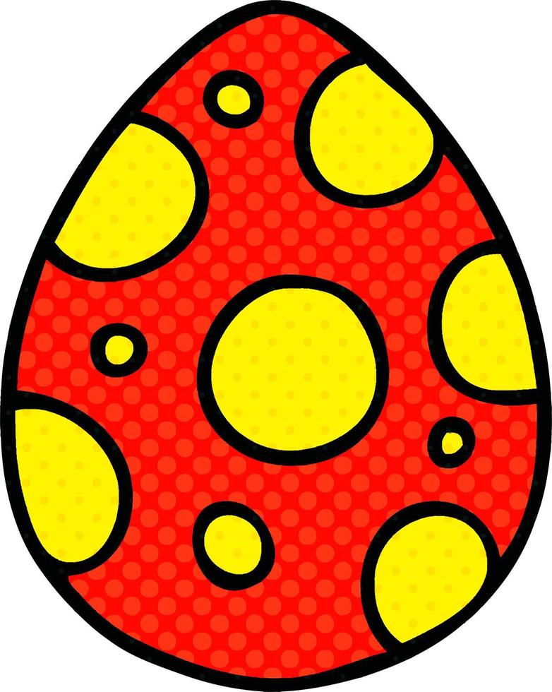 stravagante uovo di Pasqua del fumetto in stile fumetto vettore